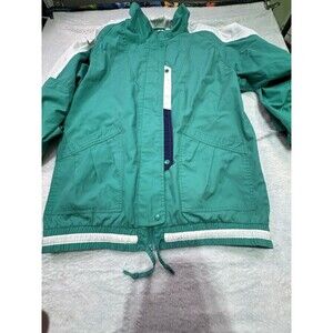 Vintage Current Seen Windbreaker Jacket L 90/80s Padded Teal/white  Womens Zip